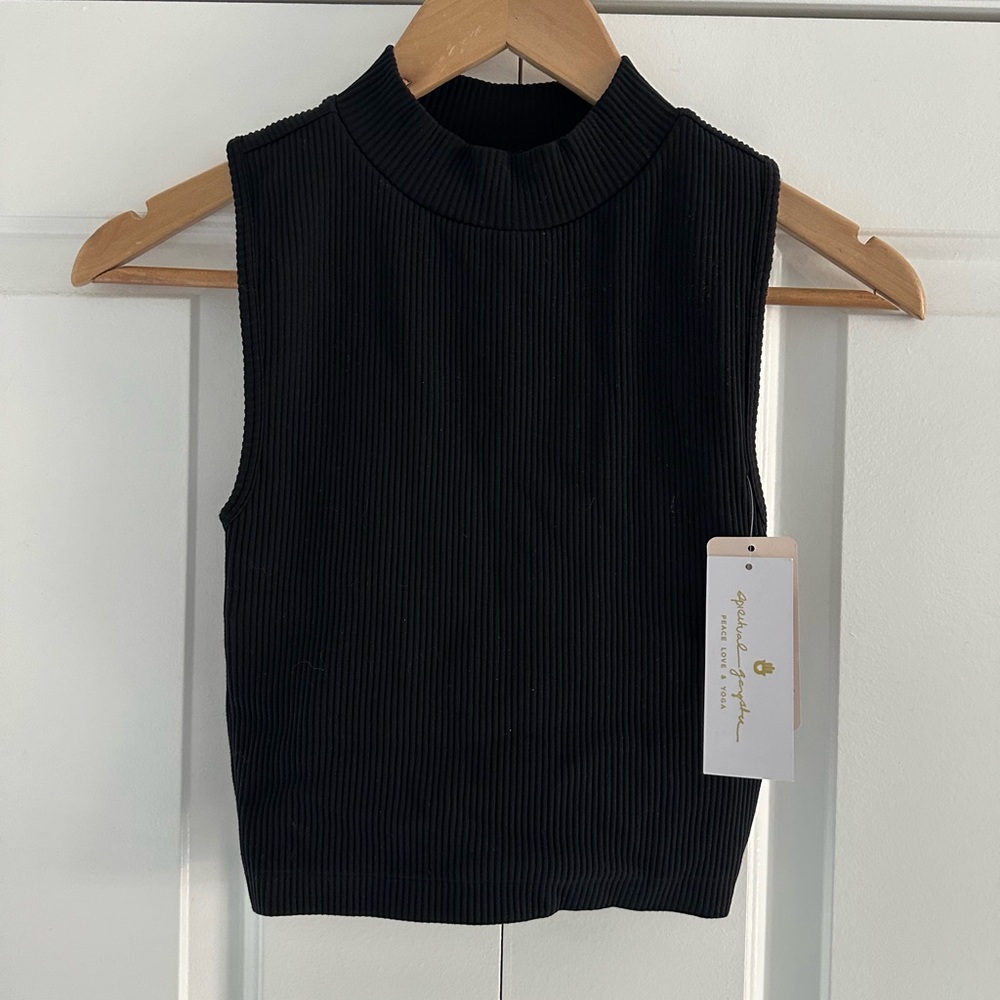 NWT Spiritual Gangster Black Ribbed Crop Top XS/Small